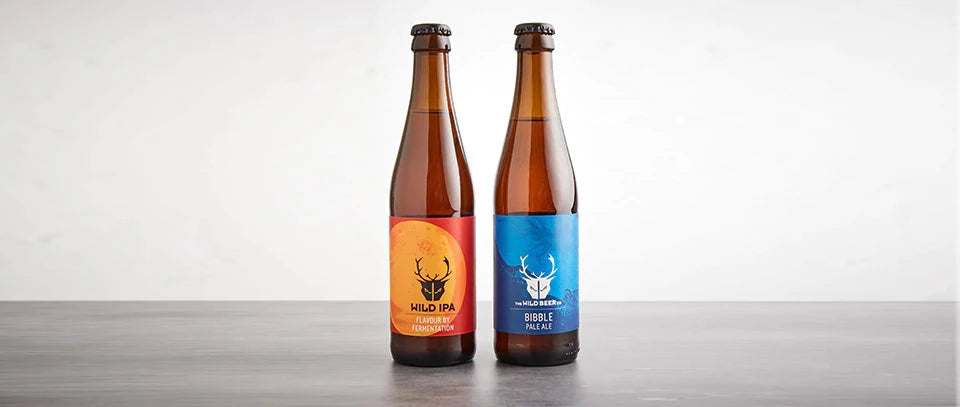 Wild IPA and Bibble beer bottles